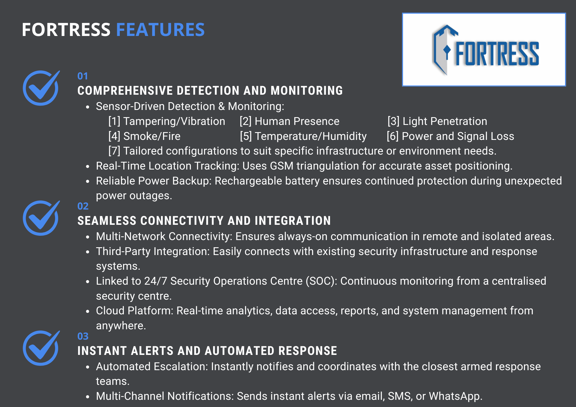 Tedrith Fortress Features Infrastructure Monitoring