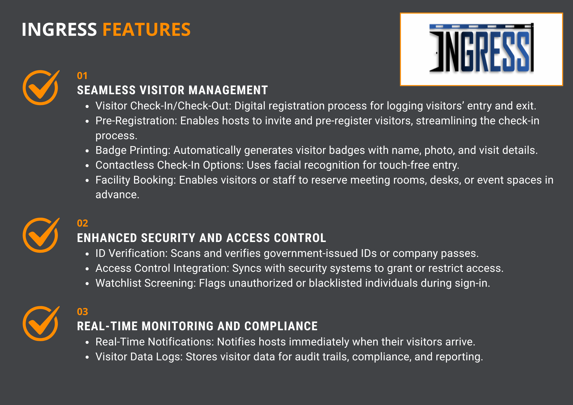 Tedrith Ingress Features Visitor Management